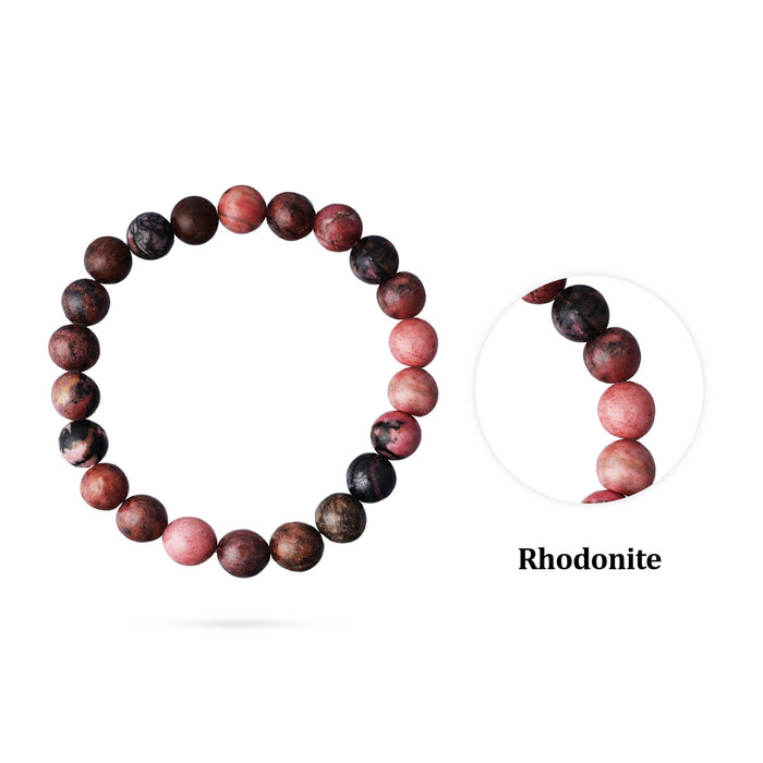 Rhodonite Bracelet - 2.5 Inches | Rhodonite Crystal Jewellery/ Gemstone Bracelet For Emotional Healing