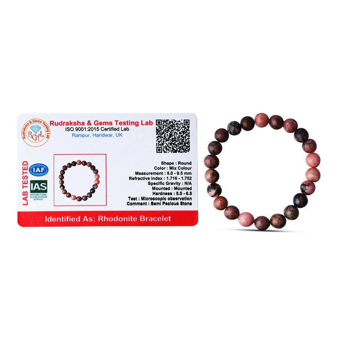 Rhodonite Bracelet - 2.5 Inches | Rhodonite Crystal Jewellery/ Gemstone Bracelet For Emotional Healing