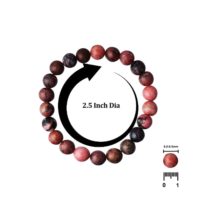 Rhodonite Bracelet - 2.5 Inches | Rhodonite Crystal Jewellery/ Gemstone Bracelet For Emotional Healing