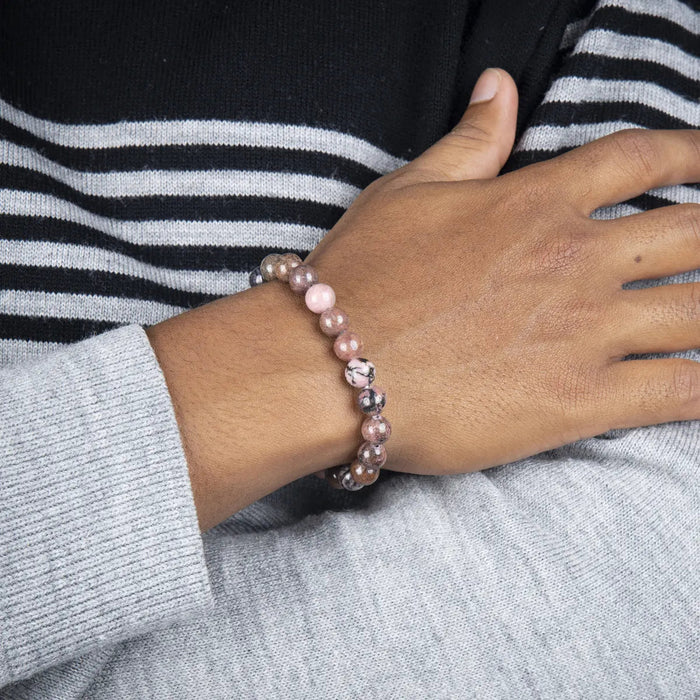 Rhodonite Bracelet - 2.5 Inches | Rhodonite Crystal Jewellery/ Gemstone Bracelet For Emotional Healing