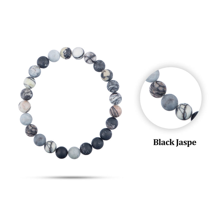 Black Web Jasper Bracelet - 2.5 Inches | Stone Jewellery/ Black Web Gem Bracelet For Protection And Strength