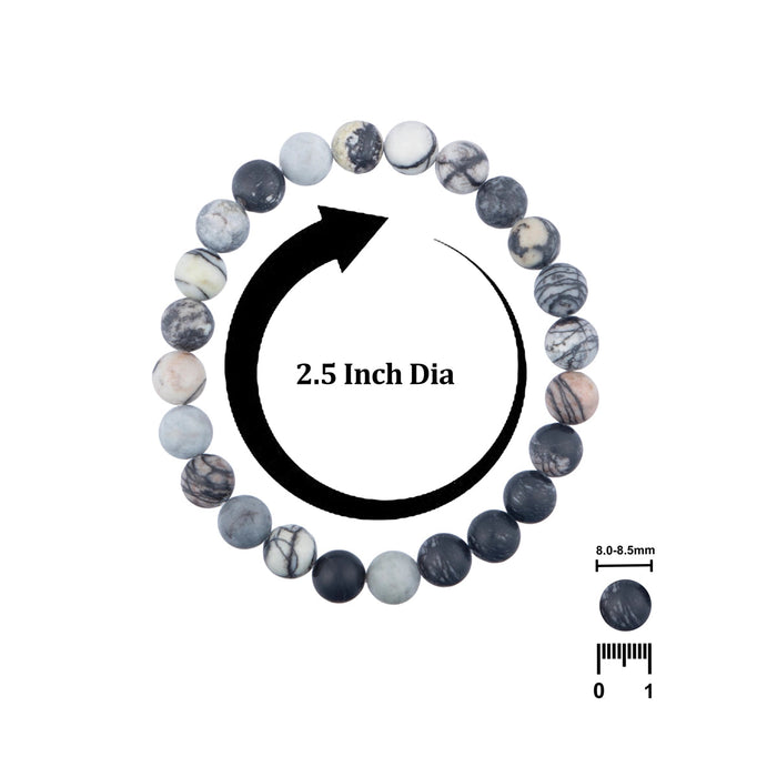 Black Web Jasper Bracelet - 2.5 Inches | Stone Jewellery/ Black Web Gem Bracelet For Protection And Strength