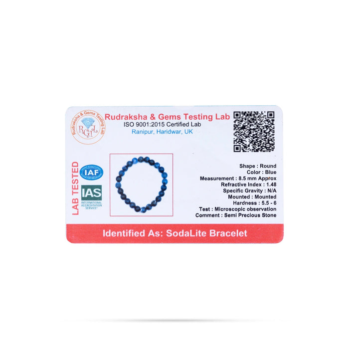 Sodalite Bracelet - 2.5 Inches | Sodalite Beads Hand Band/ Sodalite Crystal Bracelet For Healing & Gifting