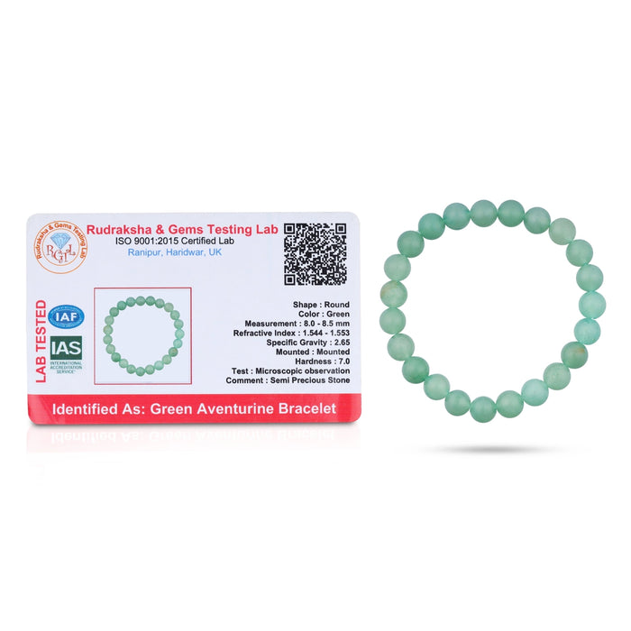 Green Aventurine Bracelet - 2.5 inches| Semi precious Wrist Band/ Middle Tumbled Beaded Hand Band
