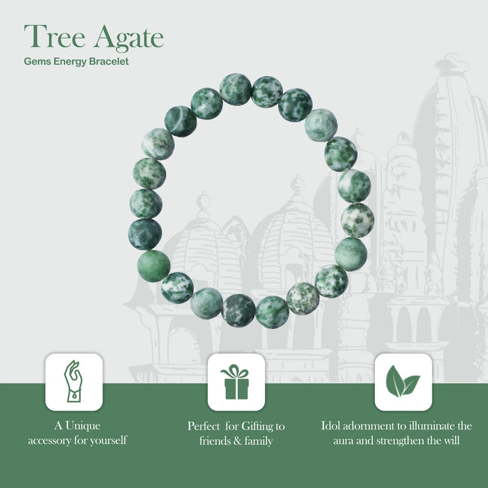 Tree Agate Bracelet - 2.5 Inches | Tree Agate Crystal Jewellery/ Stone Bracelet For Inner Stability