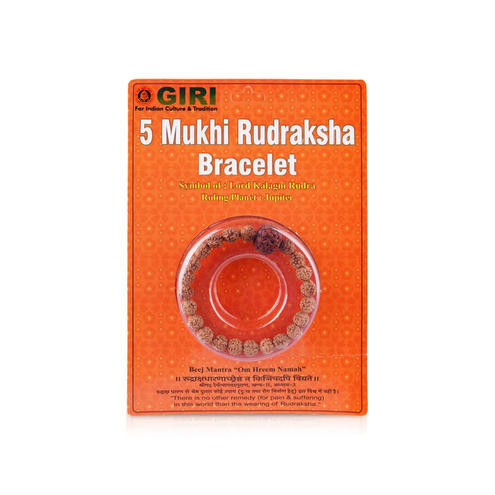 5 Mukhi Rudraksha Bracelet | Java Rudraksha Hand Bracelet/ 5 Face Rudraksh Hand Band For Spiritual Wear