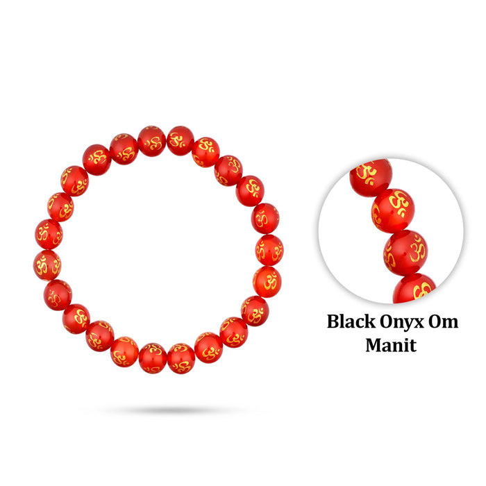 Red Onyx Bracelet - 2.5 Inches | Crystal Jewellery/ Red Onyx Gemstone Bracelet For Emotional Balance