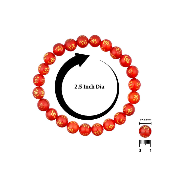 Red Onyx Bracelet - 2.5 Inches | Crystal Jewellery/ Red Onyx Gemstone Bracelet For Emotional Balance