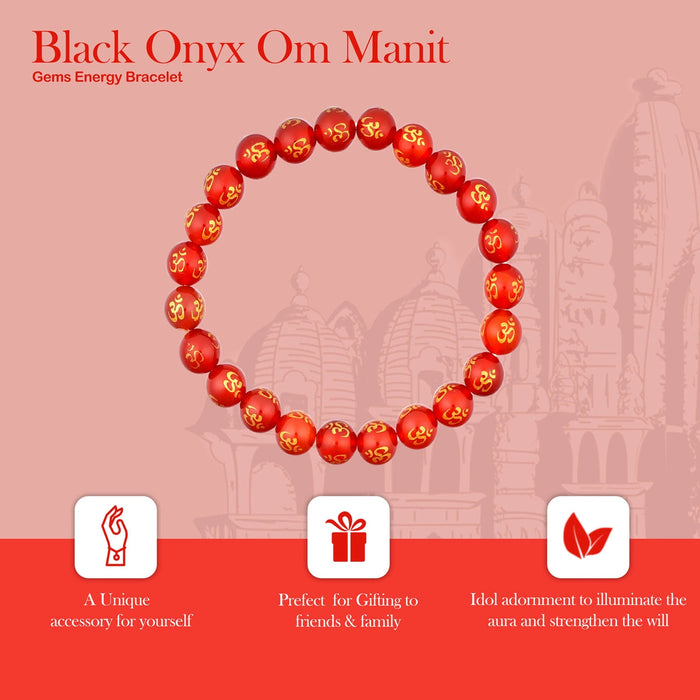 Red Onyx Bracelet - 2.5 Inches | Crystal Jewellery/ Red Onyx Gemstone Bracelet For Emotional Balance