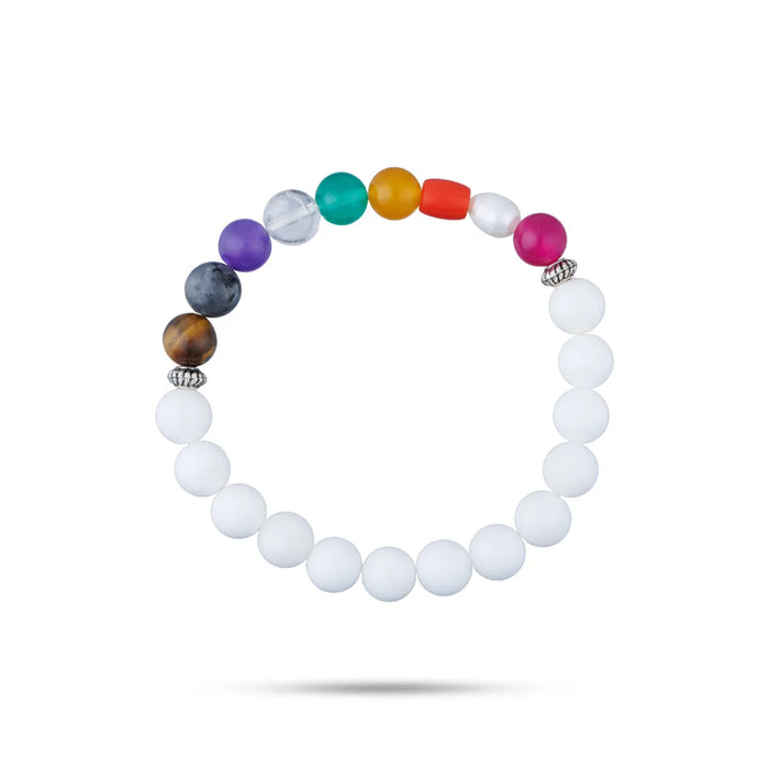 Mother Of Pearl Navratna Bracelet - 2.5 Inches | Bracelet Mother Of Pearl/ Navratan Bracelet For Spiritual Wear