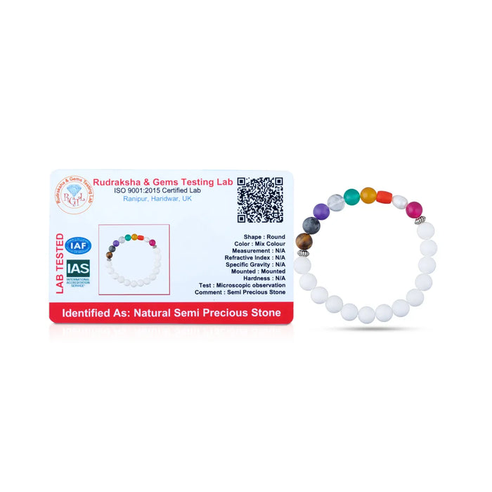 Mother Of Pearl Navratna Bracelet - 2.5 Inches | Bracelet Mother Of Pearl/ Navratan Bracelet For Spiritual Wear