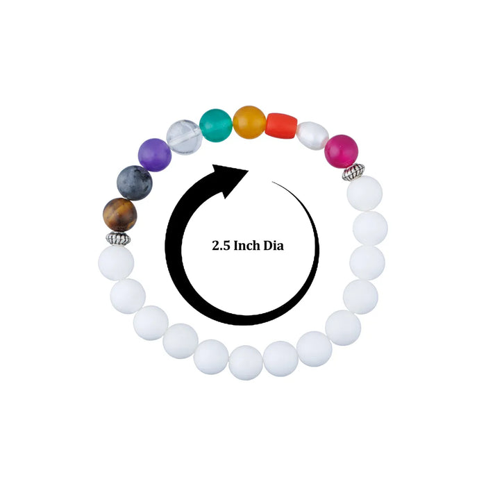 Mother Of Pearl Navratna Bracelet - 2.5 Inches | Bracelet Mother Of Pearl/ Navratan Bracelet For Spiritual Wear