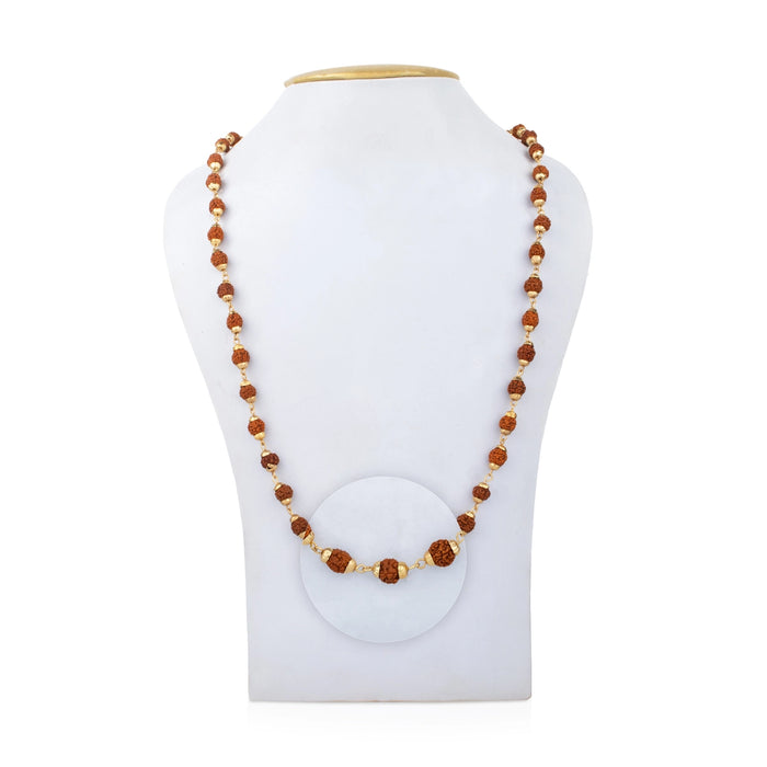 Ruthratcham Malai | Golden Cup Kanthi Mala/ 54 Beads Rudraksha Mala for Meditation