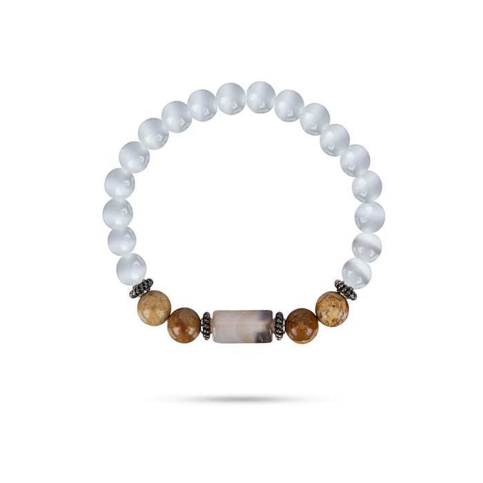 Crystal Bracelet - 2.5 Inches | Crystal Bead Hand Bracelet/ Semi Precious Stone Hand Band For Taurus Zodiac
