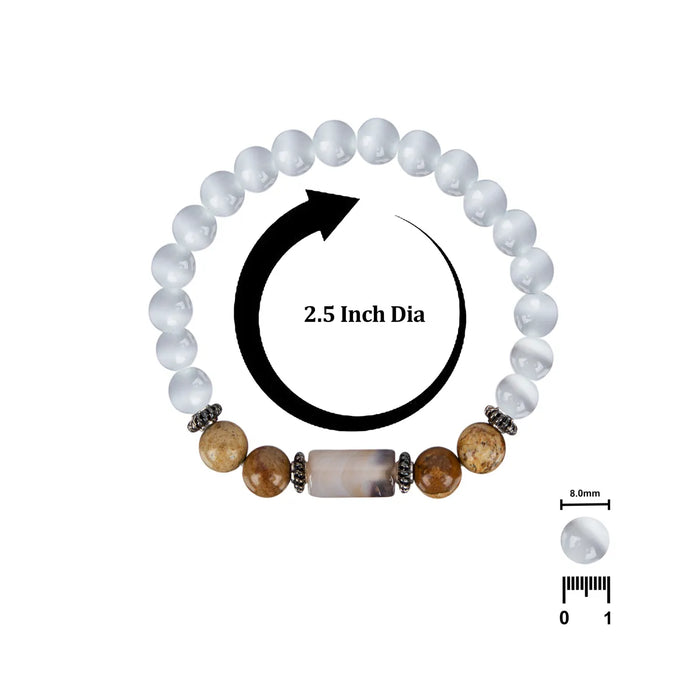 Crystal Bracelet - 2.5 Inches | Crystal Bead Hand Bracelet/ Semi Precious Stone Hand Band For Taurus Zodiac