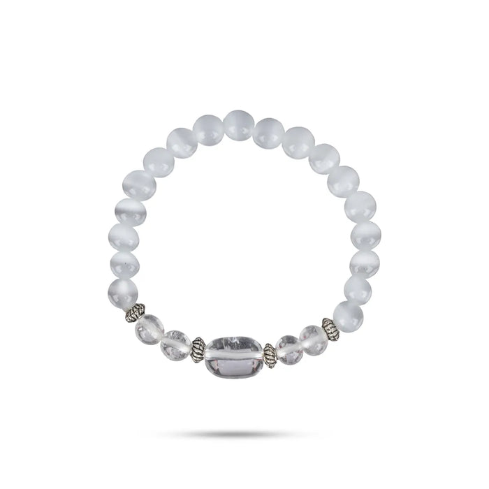 Crystal Bracelet - 2.5 Inches | Crystal Bead Hand Bracelet/ Semi Precious Stone Hand Band For Libra Zodiac