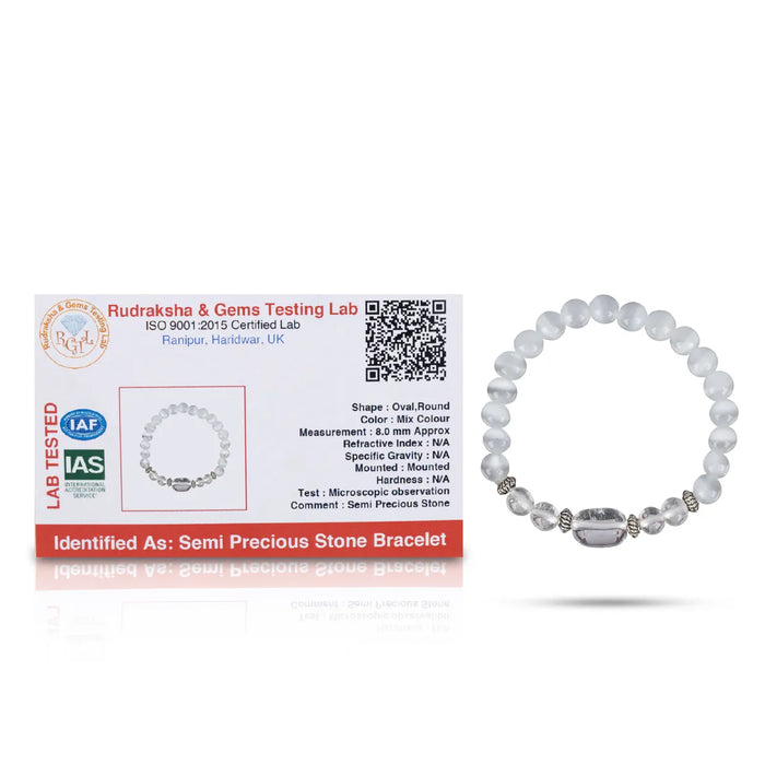 Crystal Bracelet - 2.5 Inches | Crystal Bead Hand Bracelet/ Semi Precious Stone Hand Band For Libra Zodiac