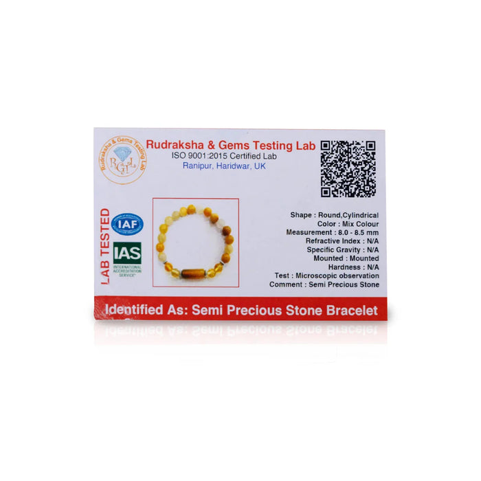 Semi Precious Bracelet - Pisces Rashi | Zodiac Stone Hand Band/ Semi Precious Jewellery For Pisces Horoscope