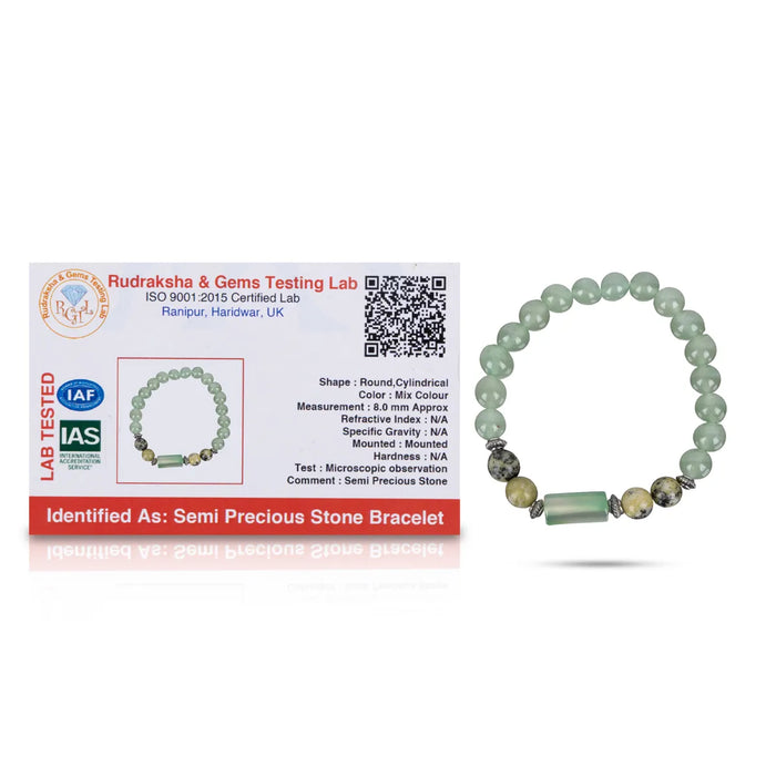 Crystal Bracelet - 2.5 Inches | Crystal Bead Hand Bracelet/ Semi Precious Stone Hand Band For Gemini Zodiac