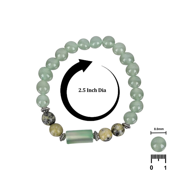Crystal Bracelet - 2.5 Inches | Crystal Bead Hand Bracelet/ Semi Precious Stone Hand Band For Gemini Zodiac