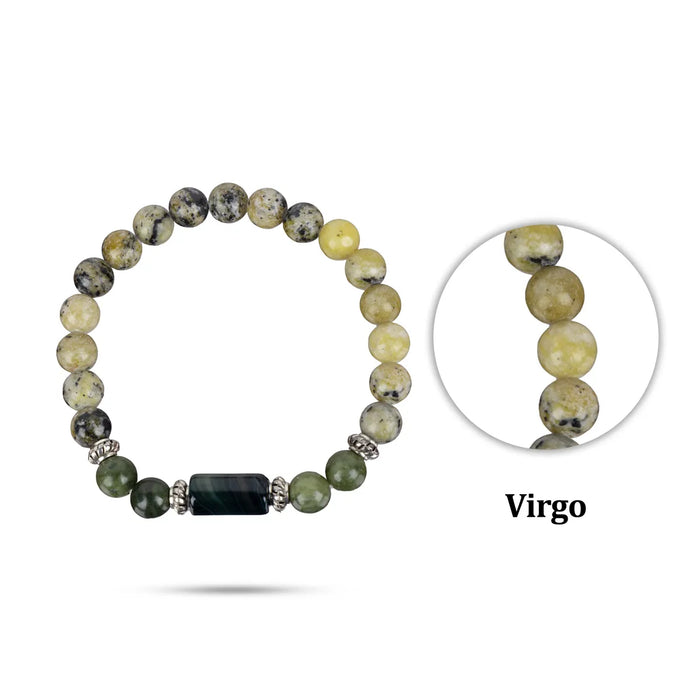Crystal Bracelet - 2.5 Inches | Crystal Bead Hand Bracelet/ Semi Precious Stone Hand Band For Virgo Zodiac