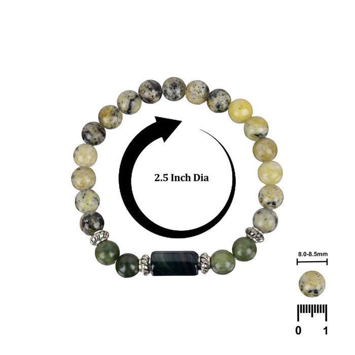 Crystal Bracelet - 2.5 Inches | Crystal Bead Hand Bracelet/ Semi Precious Stone Hand Band For Virgo Zodiac