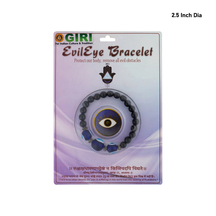 Semi Precious Evil Eye Bracelet – 2.5 Inches | Nazar Bracelet / Stone Beads Bracelet / Protective Wrist Band