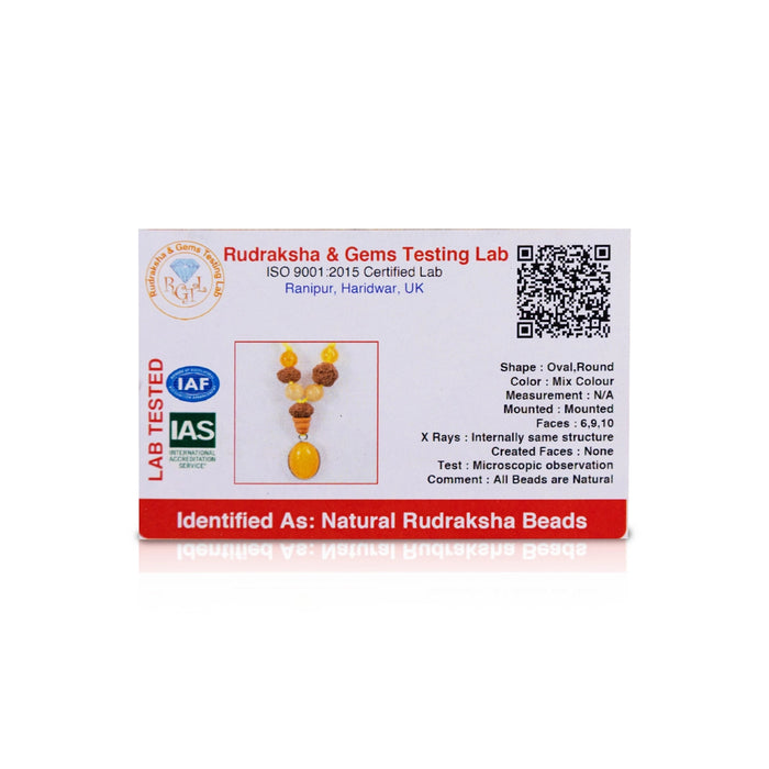 Semi Precious Stone & Rudraksha Kavach | Semi Precious Jewel/ Zodiac Jewellery For Sagittarius Horoscope