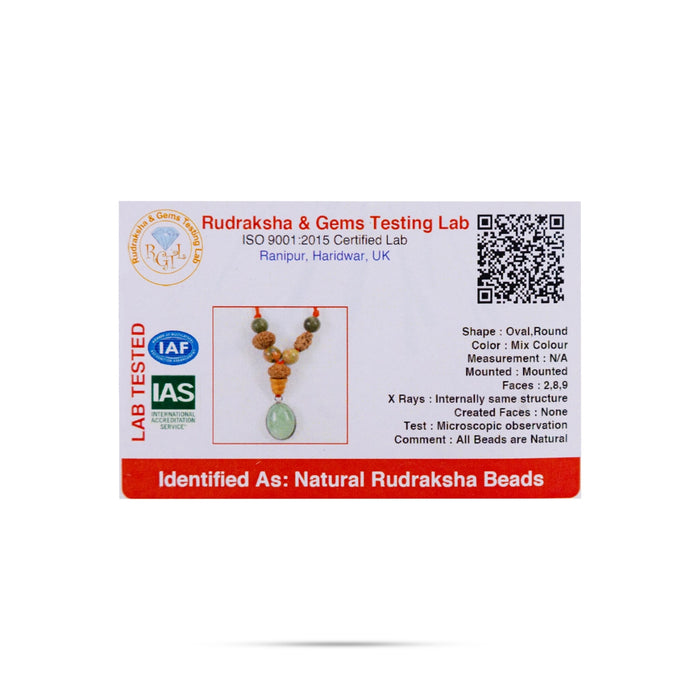 Semi Precious Rasi Kavach - Virgo | Kanya Rashi Pendant/ Zodiac Gemstone Amulet for Astrology & Spiritual Wear