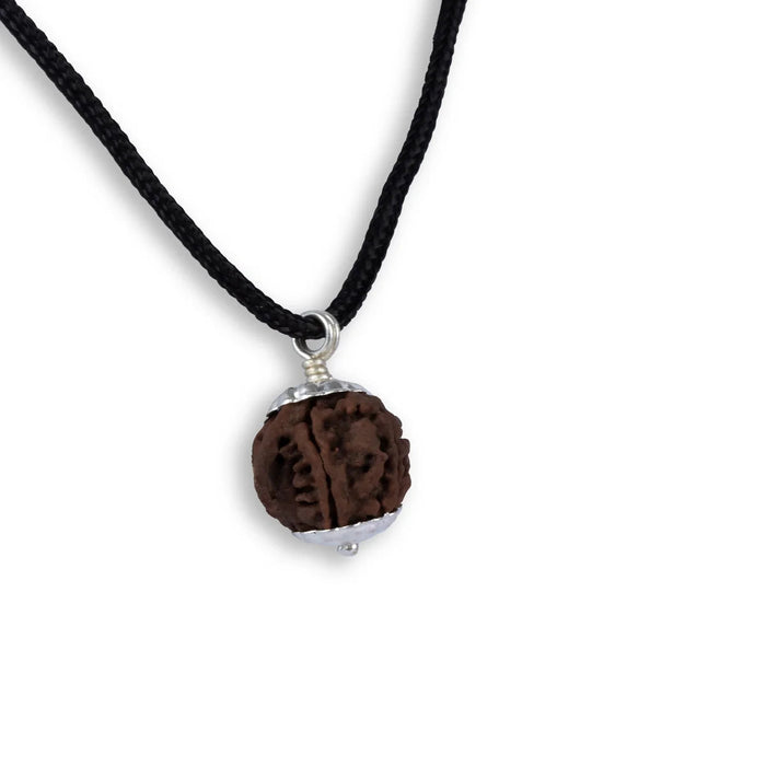 Ganesh Rudraksha Pendant with Silver Cup | Nepali Rudraksh Locket/ Rudraksha Bead Pendant for Men & Women