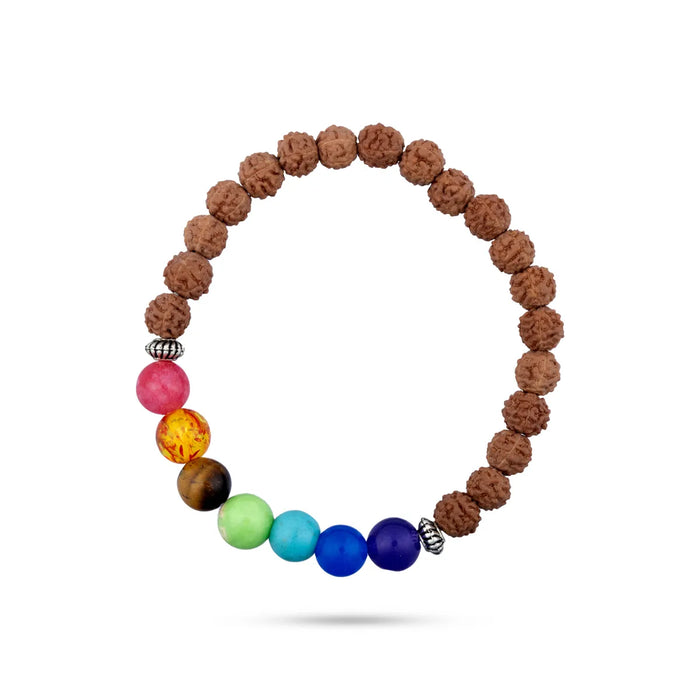 Seven Chakra Bracelet - 2.5 Inches | 7 Chakra & Rudraksha Hand Band For Spiritual Wear