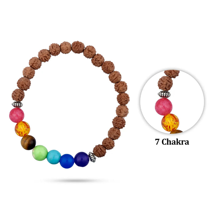 Seven Chakra Bracelet - 2.5 Inches | 7 Chakra & Rudraksha Hand Band For Spiritual Wear