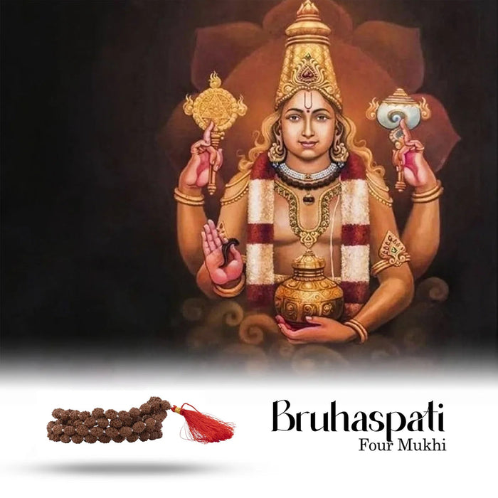 4 Mukhi Rudraksha Mala | Java Rudraksha Mala Beads/ Ruthratcham Malai for Men & Women