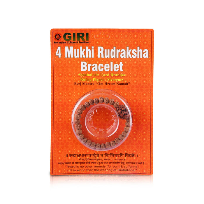 4 Mukhi Rudraksha Bracelet | Java Rudraksha Hand Bracelet/ 4 Face Rudraksh Hand Band For Spiritual Wear