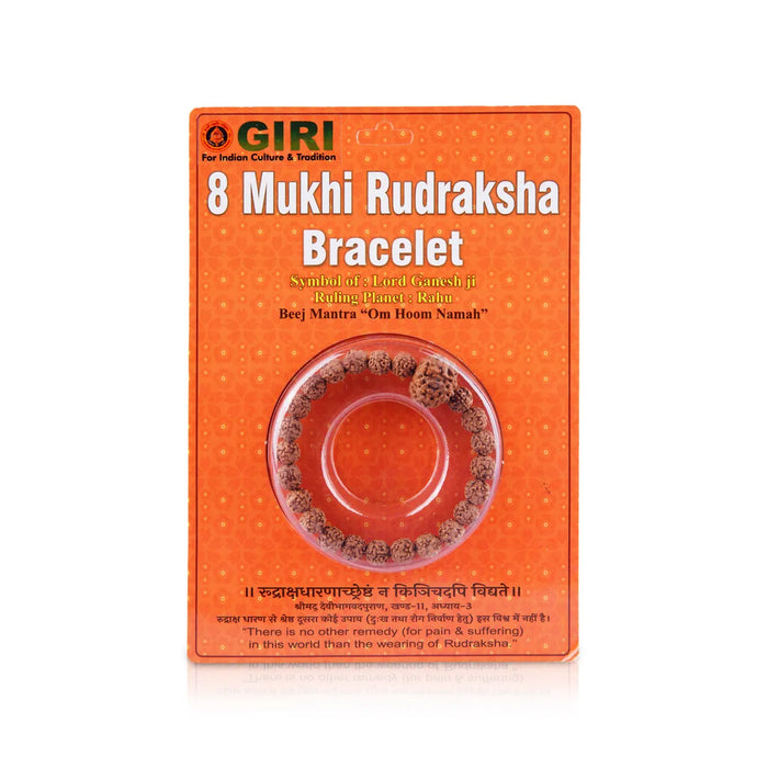 8 Mukhi Rudraksha Bracelet | Java Rudraksha Hand Bracelet/ 8 Face Rudraksh Hand Band For Spiritual Wear
