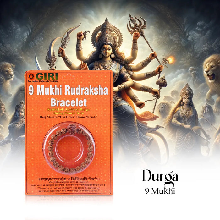 9 Mukhi Rudraksha Bracelet | Java Rudraksha Hand Bracelet/ 9 Face Rudraksh Hand Band For Spiritual Wear