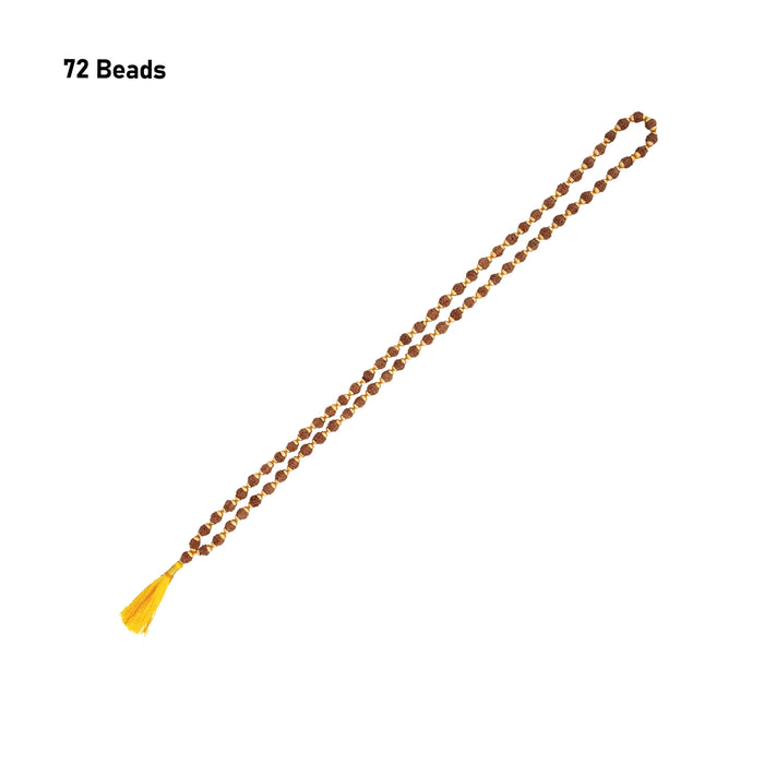 Ruthratcham Malai | Golden Cup Kanthi Mala/ 72 Beads Rudraksha Mala for Meditation