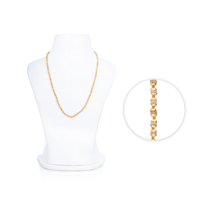 Rudrayani Mala With Gold Polish Cup | Rudrani Beads Mala/ Rudrani Mala With Thread Knot for Men & Women