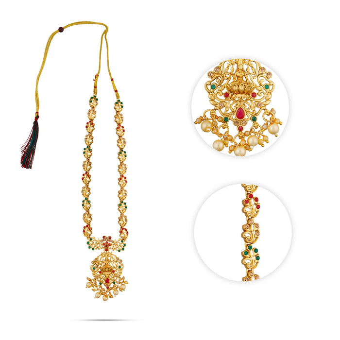 Necklace with Earring Set - 9.5 Inches | Multicolour Stone Jewellery for Women