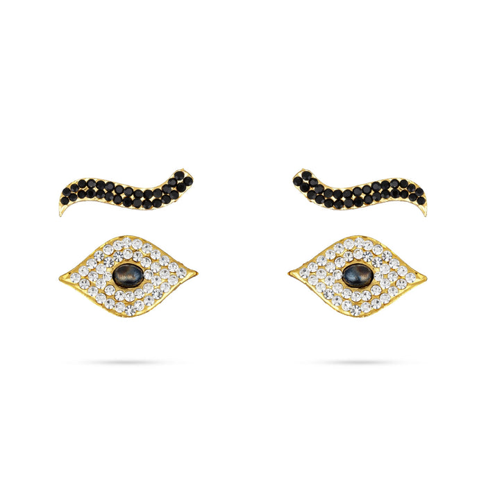 Deity Stone Eyes Pair - 1.5 Inches | Amman Kanmalar/ Idol Stone Eye/ Stone Kanmalar for Deity Decor