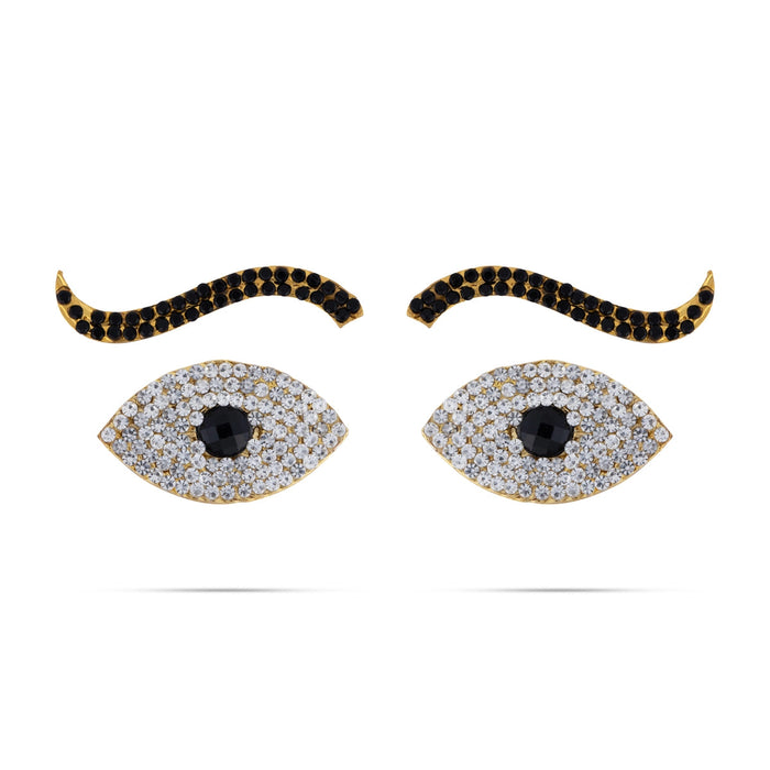 Deity Stone Eyes Pair - 2 Inches | Amman Kanmalar/ Idol Stone Eye/ Stone Kanmalar for Deity Decor