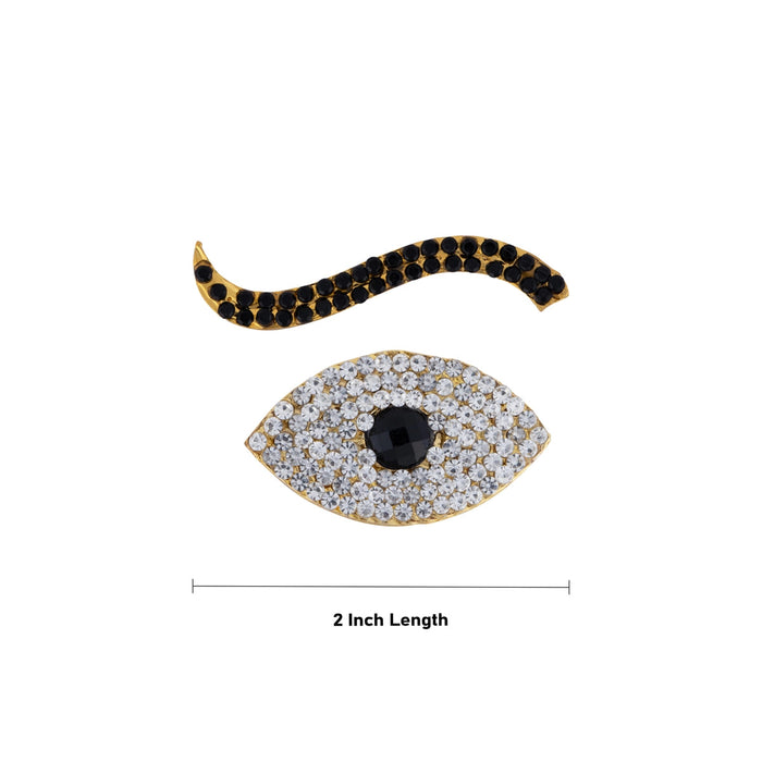 Deity Stone Eyes Pair - 2 Inches | Amman Kanmalar/ Idol Stone Eye/ Stone Kanmalar for Deity Decor