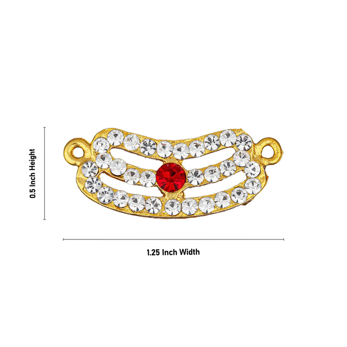 Shiva Vibuthi Pattai - 0.5 x 1.25 Inches | Stone Vibhuti Pattai/ Tripundra Tilak/ Thiruneer Pattai For Deity