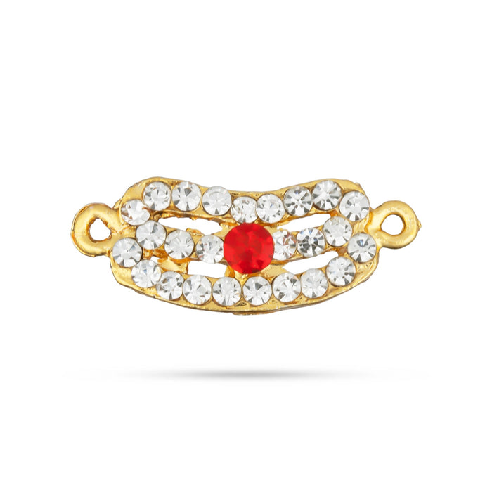 Stone Vibuthi Pattai - 0.5 X 1 Inch | Shiva Vibhuti Pattai/ White & Red Stone Thiruneer Pattai For Deity Decor