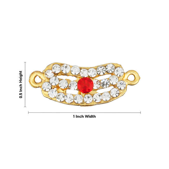 Stone Vibuthi Pattai - 0.5 X 1 Inch | Shiva Vibhuti Pattai/ White & Red Stone Thiruneer Pattai For Deity Decor