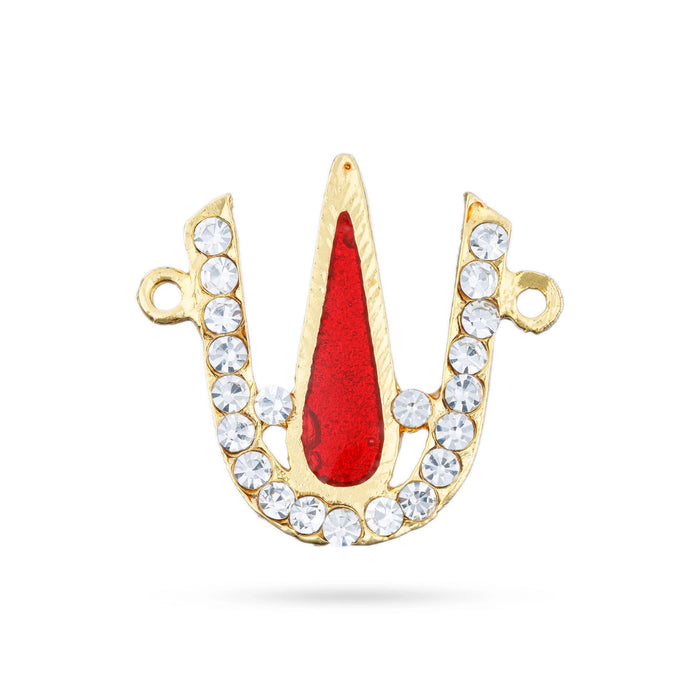 Stone Vishnu Tilak - 1.25 x 1.25 Inches | Stone Vishnu Bhagwan Tilak/ U Shape Vishnu Namam for Deity Decor