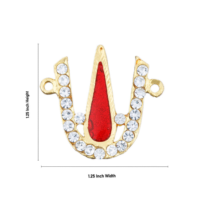 Stone Vishnu Tilak - 1.25 x 1.25 Inches | Stone Vishnu Bhagwan Tilak/ U Shape Vishnu Namam for Deity Decor