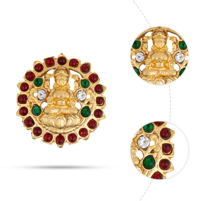 Kemp Jada Pin - 1.5 x 1.5 Inches | Stone Jada Billa/ Lakshmi Design Artificial Jewellery/ Hair Accessory for Women