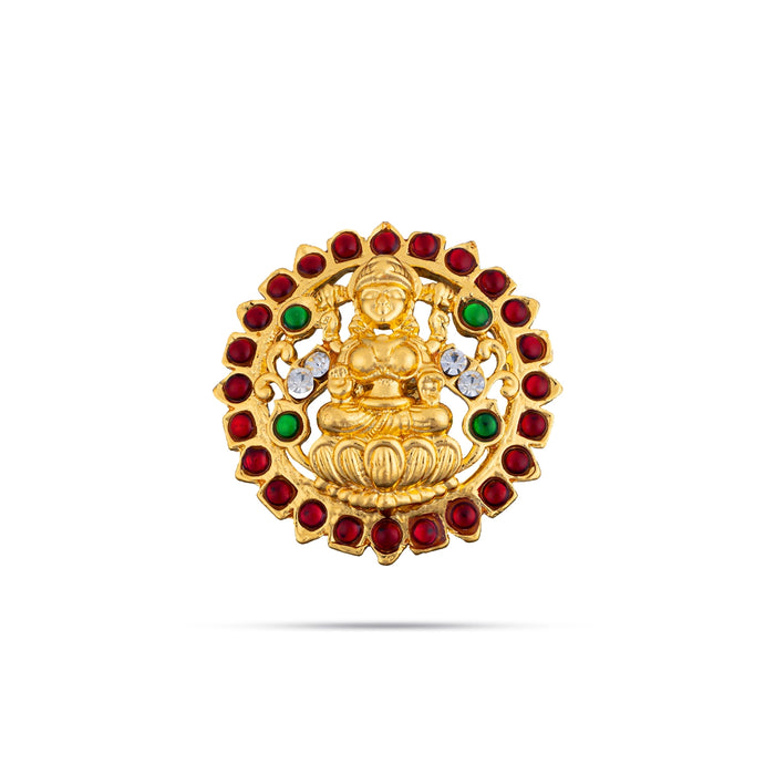 Stone Jada Billa - 1.5 x 1.5 Inches | Kemp Jada Pin/ Lakshmi Design Hair Accessory/ Artificial Jewellery for Dance