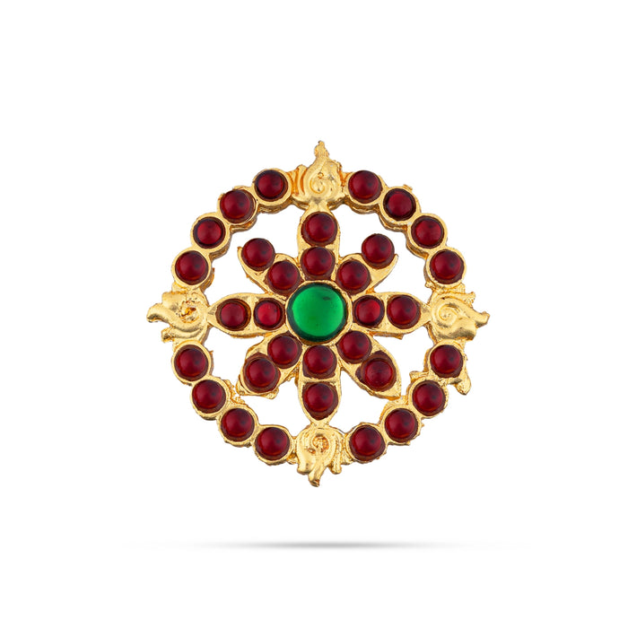 Stone Jada Billa Set - 5.5 x 2.75 Inches | Kemp Hair Accessory/ Chakra Design Artificial Jewellery for Women